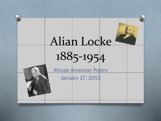 Alian Locke 1885-1954