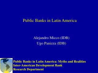 Public Banks in Latin America