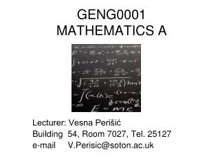 GENG0001 MATHEMATICS A