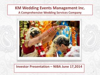 KM Wedding Events Management Inc. A Comprehensive Wedding Services Company