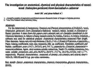 The investigation on anatomical, chemical and physical characteristics of saxaul