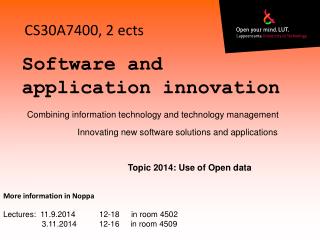 Software and application innovation