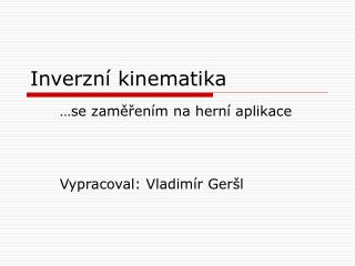 Inverzní kinematika