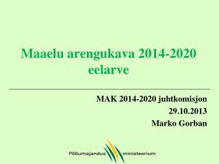 Maaelu arengukava 2014-2020 eelarve
