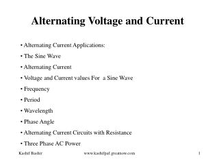 Alternating Voltage and Current