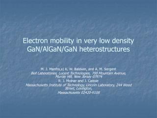 Electron mobility in very low density GaN/AlGaN/GaN heterostructures