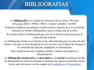 BIBLIOGRAFIAS