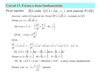 Cursul 13. Forma a doua fundamentala