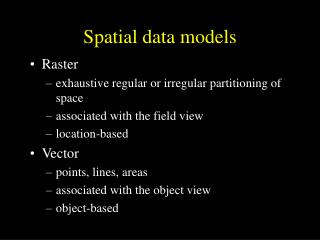 Spatial data models