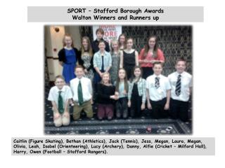 SPORT – Stafford Borough Awards Walton Winners and Runners up