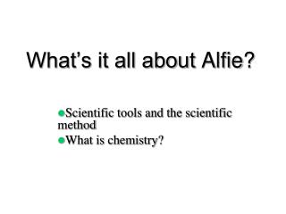 What’s it all about Alfie ?