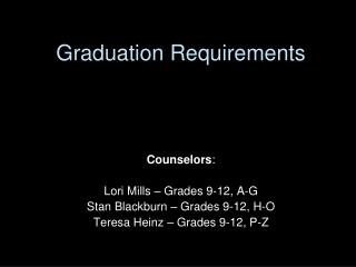 Graduation Requirements