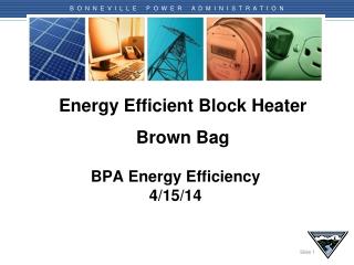 Energy Efficient Block Heater Brown Bag