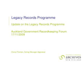 Legacy Records Programme