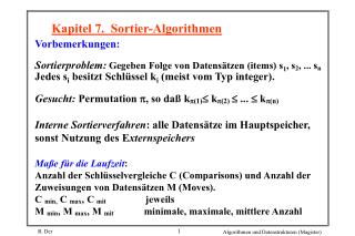 Kapitel 7. Sortier-Algorithmen