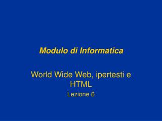 Modulo di Informatica