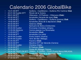 Calendario 2006 GlobalBike