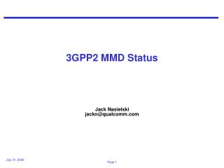 3GPP2 MMD Status