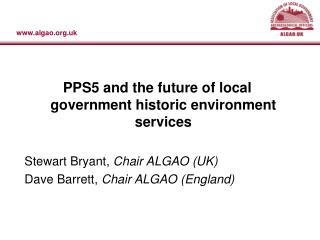 PPS5 and the future of local government historic environment services