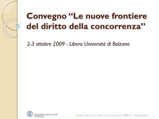 Convegno “Le nuove frontiere del diritto della concorrenza”