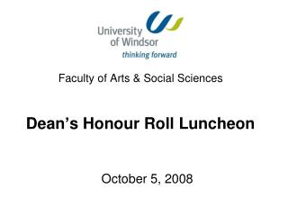 Faculty of Arts &amp; Social Sciences Dean’s Honour Roll Luncheon