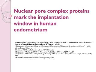Nuclear pore complex proteins mark the implantation window in human endometrium