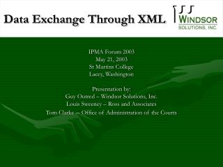 Data Exchange Through XML