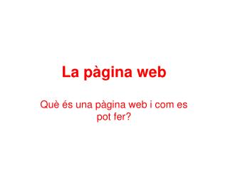 La pàgina web