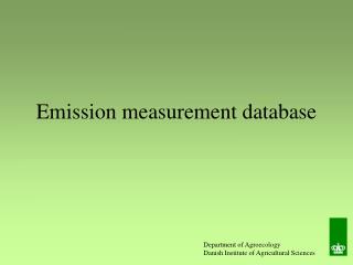 Emission measurement database