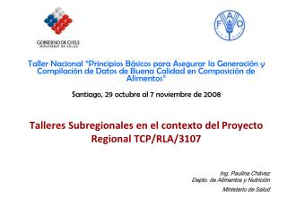 Talleres Subregionales - Proyecto Regional TCP/RLA/3107