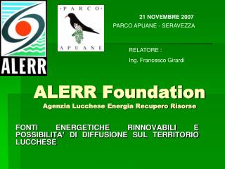 ALERR Foundation Agenzia Lucchese Energia Recupero Risorse
