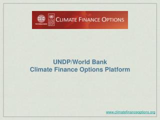 UNDP/World Bank Climate Finance Options Platform