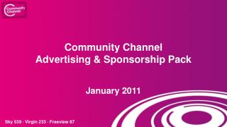 Community Channel Advertising &amp; Sponsorship Pack