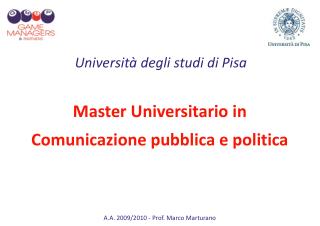 Master Universitario in Comunicazione pubblica e politica