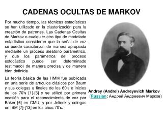CADENAS OCULTAS DE MARKOV