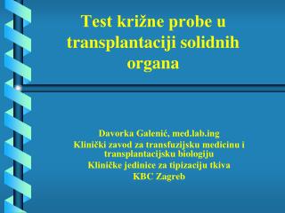 Test križne probe u transplantaciji solidnih organa