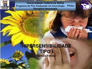 HIPERSENSIBILIDADE TIPO I Sandra Freitas