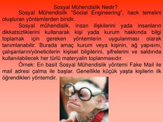 Sosyal Mühendislik Nedir?