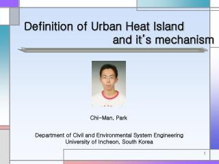 Definition of Urban Heat Island and it’s mechanism