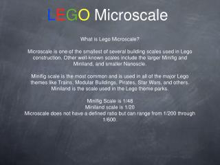 L E G O Microscale