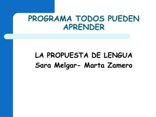 PROGRAMA TODOS PUEDEN APRENDER