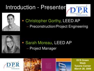 Introduction - Presenters