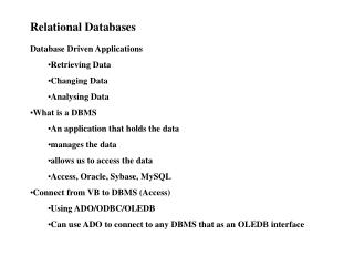 Relational Databases