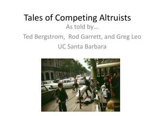 Tales of Competing Altruists