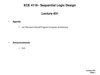 ECE 4110– Sequential Logic Design