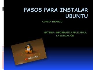 Pasos para instalar Ubuntu