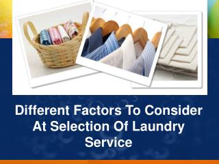Things to Remember while choosing a Laundry service