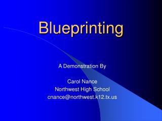 Blueprinting