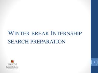 Winter break Internship search preparation