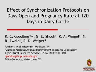 Effect of Synchronization Protocols on Days Open and Pregnancy Rate at 120 Days in Dairy Cattle
